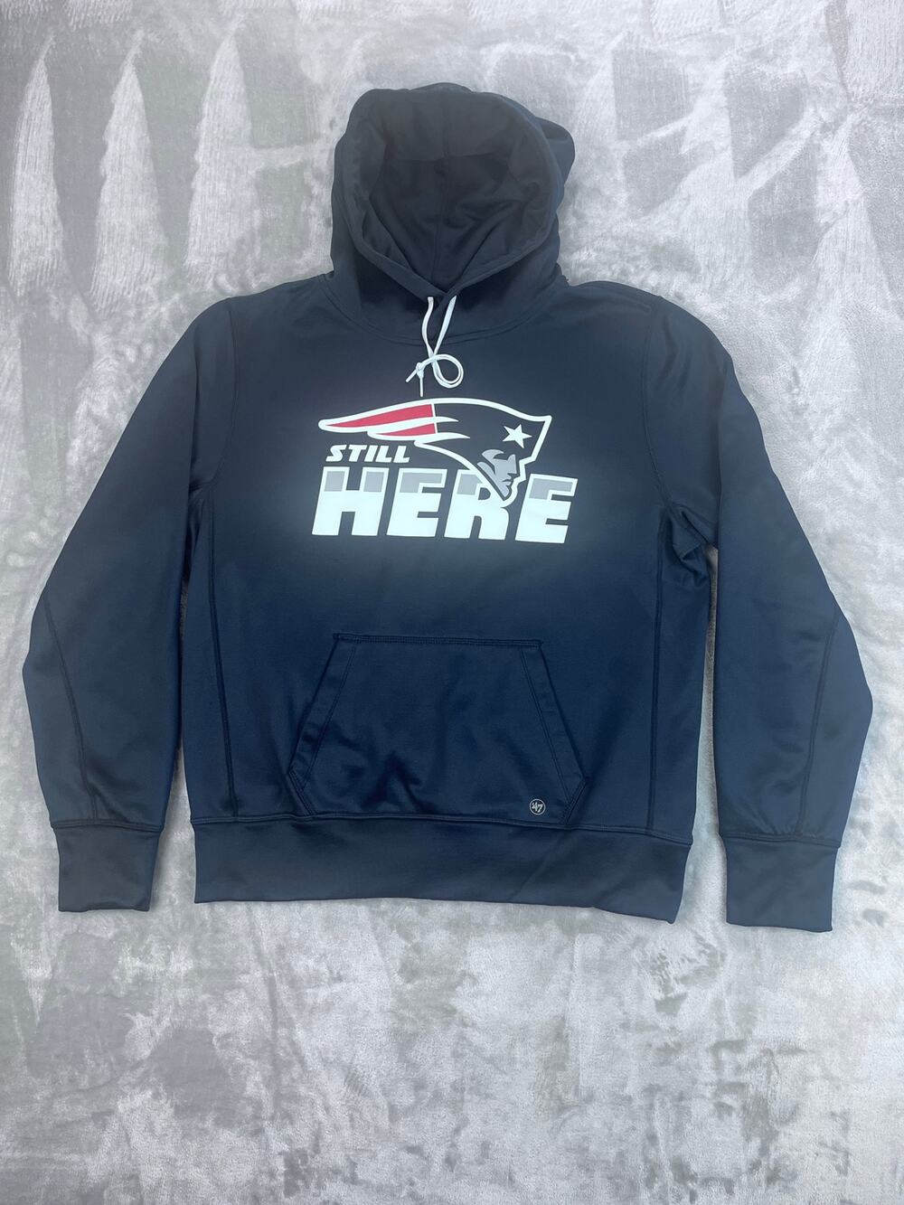 New England Patriots Still Here Hoodie Large Navy
